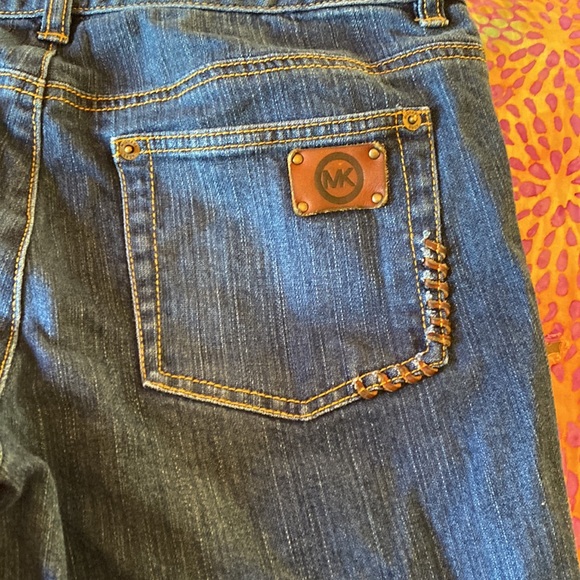 🌹 Michael Kors boot cut jeans with embroidered leather back pockets🌹 - Picture 4 of 7